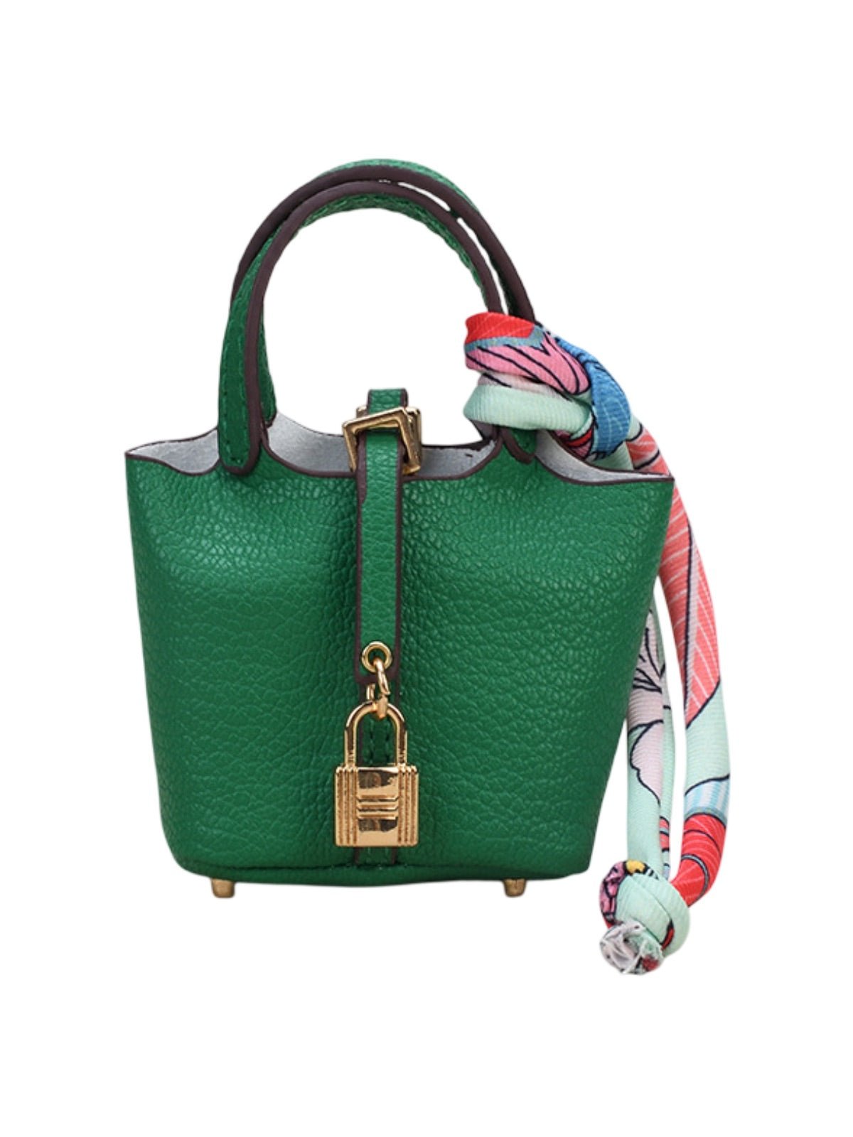Mini sac bijoux de sac, porte - clés luxe, cuir grainé, format AirPods, accessoire luxueux, modèle Trésor - Vert
