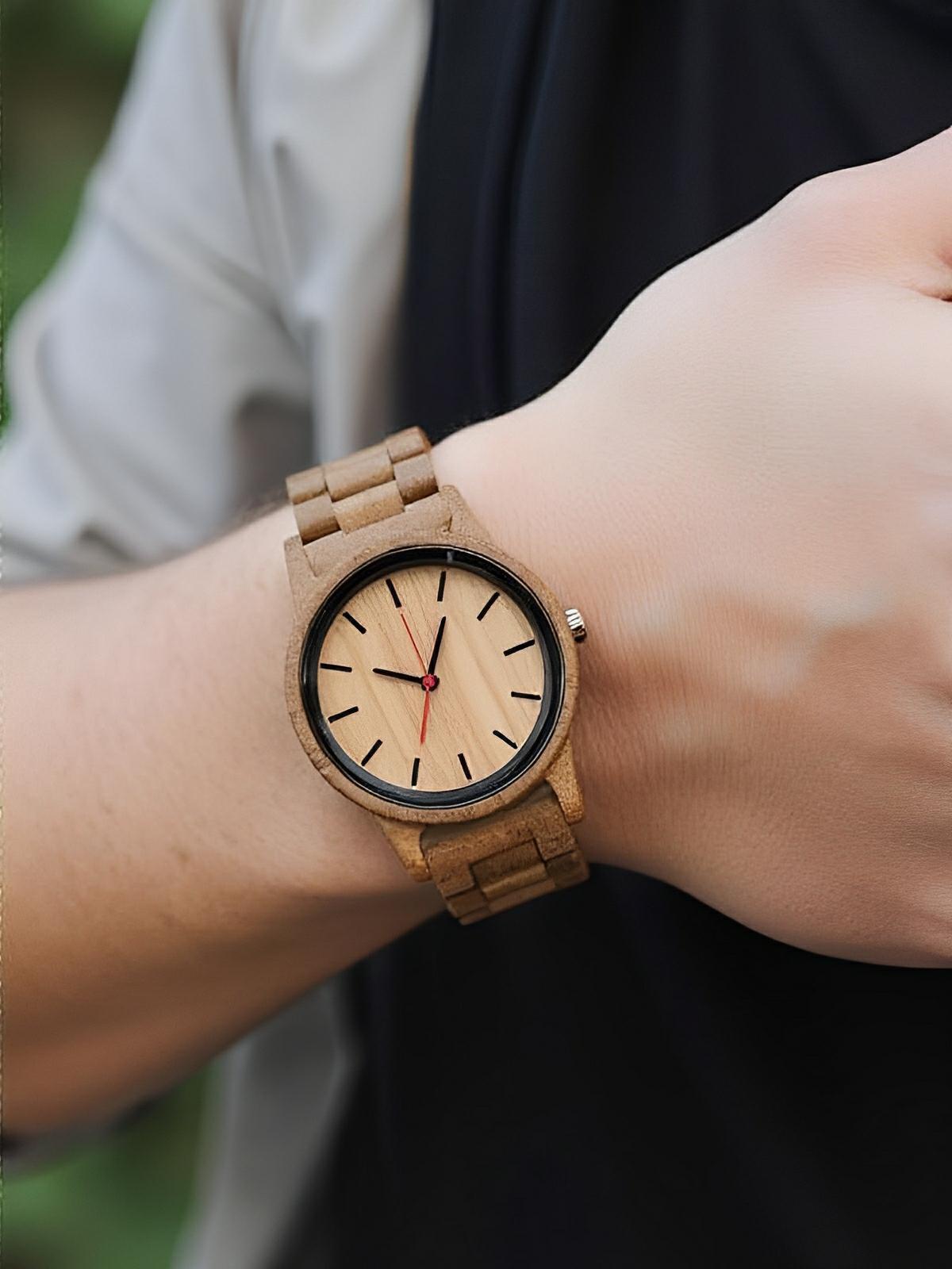 Montre en bois, cadran minimaliste, mouvement quartz japonais, design naturel, modèle Xode - Montre - Marron