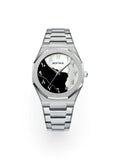 Montre pour homme, mouvement BESTWIN, acier inoxydable, cadran marbré, chiffres arabes, quartz, modèle Ulysse - Montre - Argent