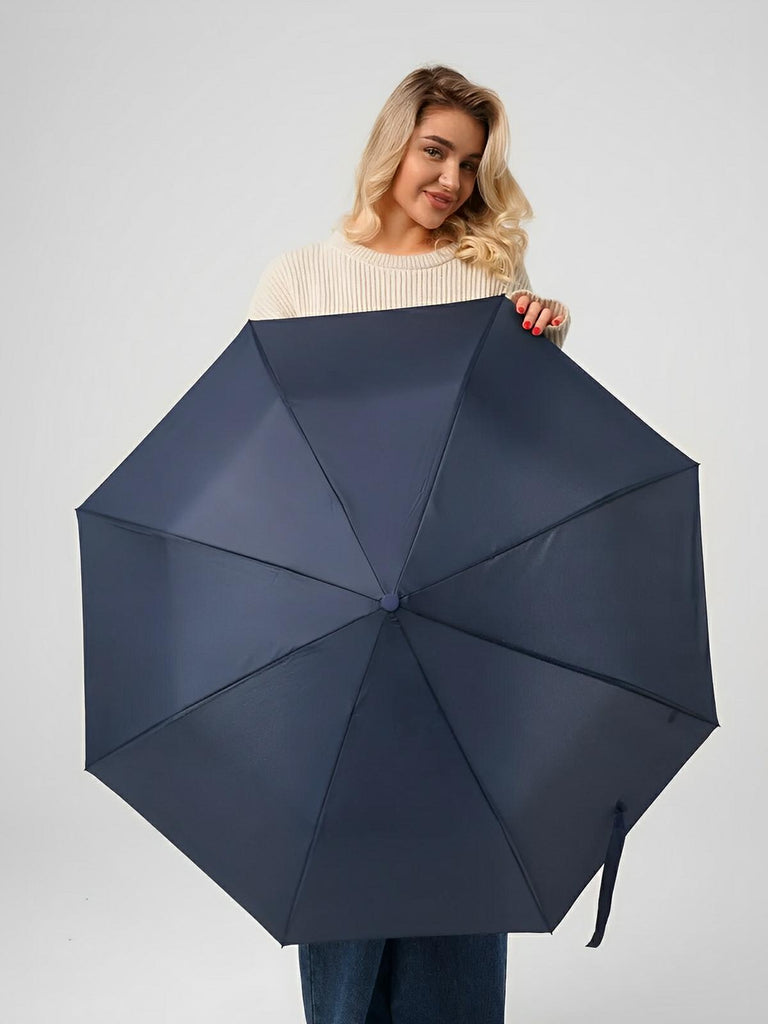 Parapluie pliant automatique, anti - vent, protection UV, compact et résistant, un incontournable, modèle Kali - Sacoche - Bleu marine