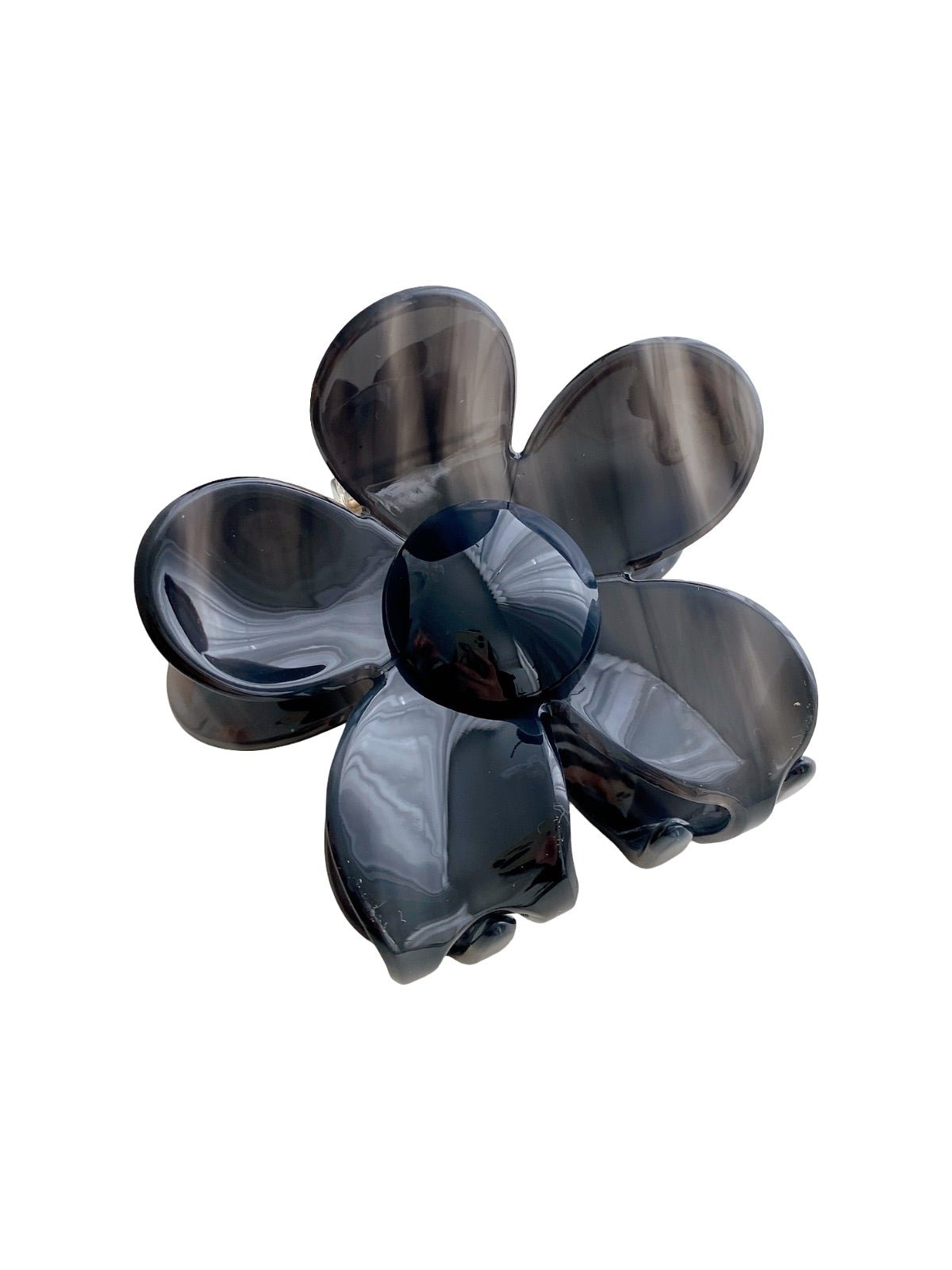 Pince à cheveux fleur, pince crabe acétate, accessoire cheveux femme, pince marron, pince cheveux design, modèle Xude - Pince à cheveux - Noir