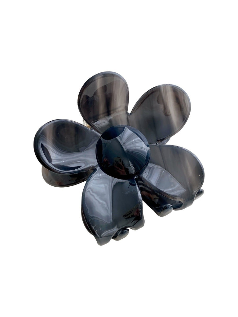 Pince à cheveux fleur, pince crabe acétate, accessoire cheveux femme, pince marron, pince cheveux design, modèle Xude - Pince à cheveux - Noir