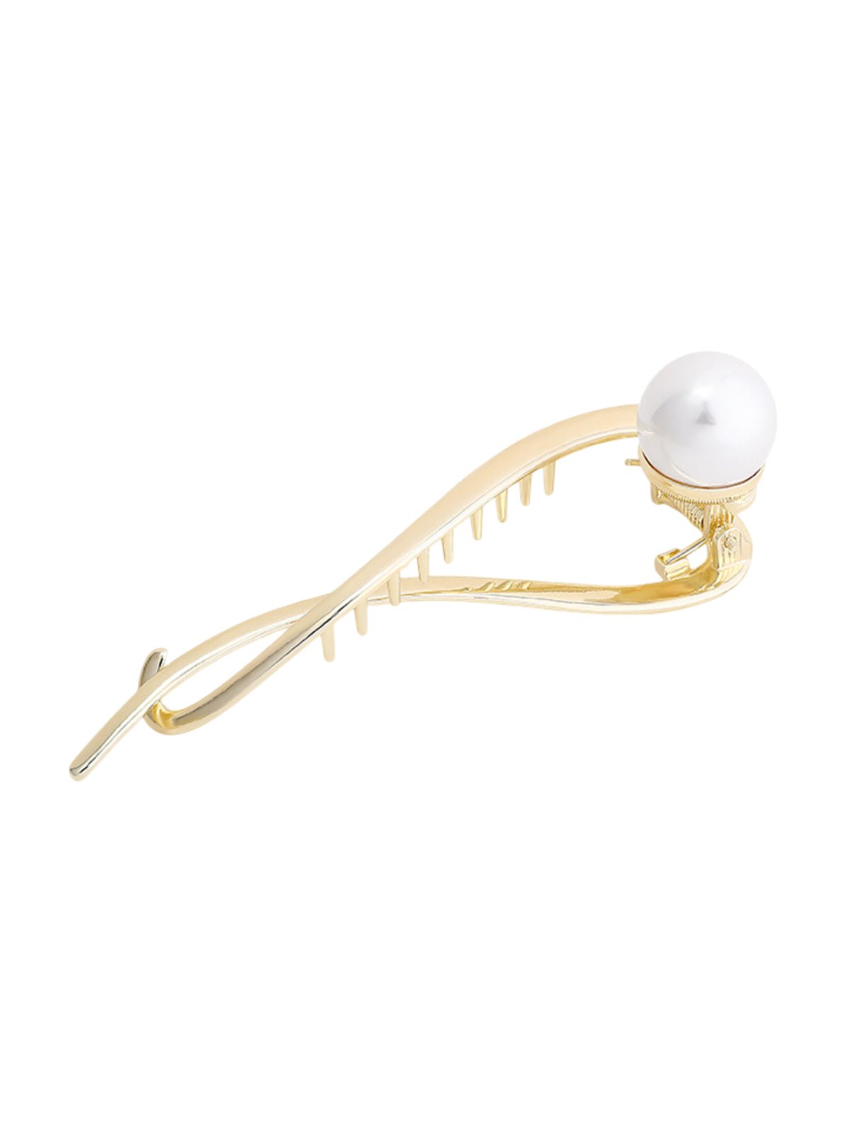 Pince à cheveux métal, pince dorée perle, accessoire cheveux style asiatique, pince coiffure chic, bon maintien, modèle Kirme - Pince à cheveux - Or
