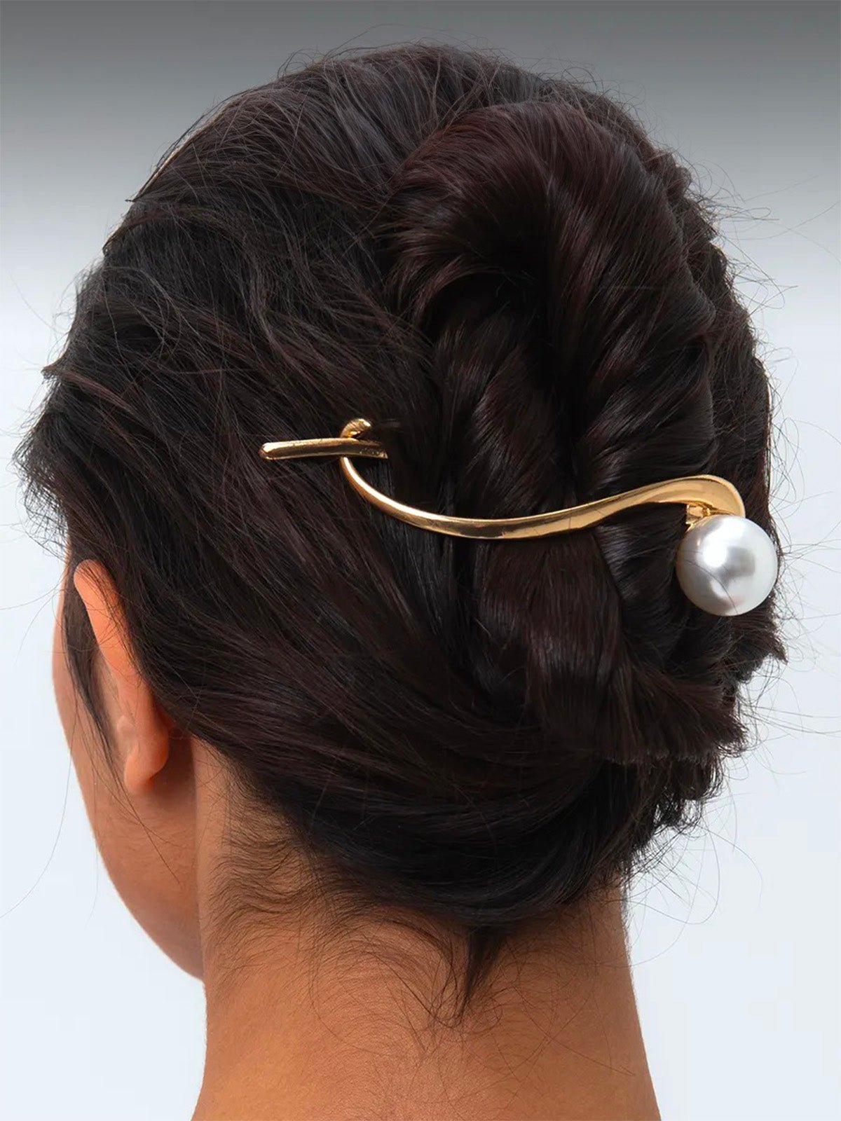 Pince à cheveux métal, pince dorée perle, accessoire cheveux style asiatique, pince coiffure chic, bon maintien, modèle Kirme - Pince à cheveux - Or