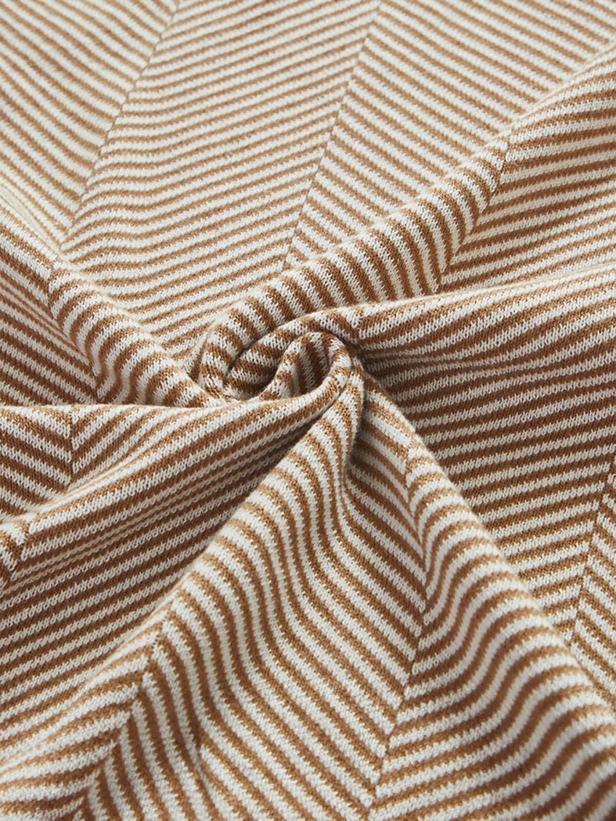 Plaid chevron doux, couverture tricotée, plaid canapé lit, plaid cocooning, couverture légère, modèle Idilo - Beige