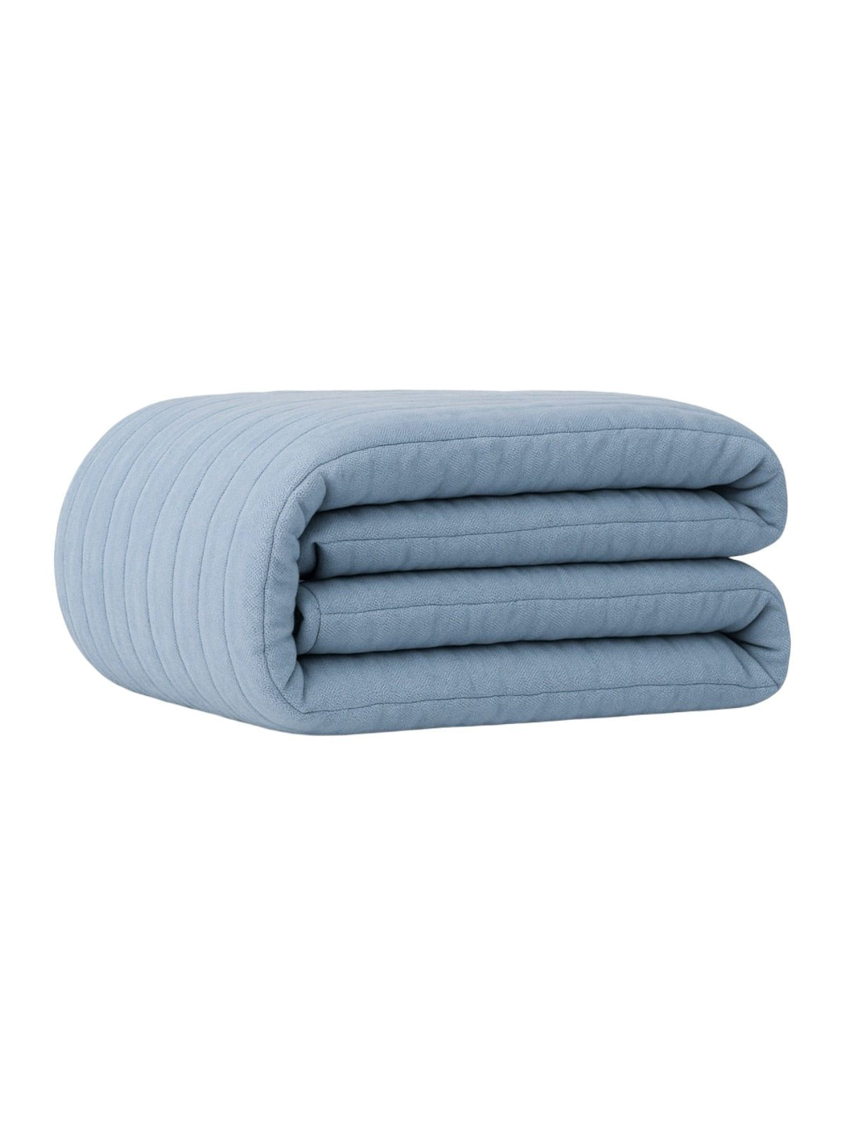 Plaid coton double gaze, couverture été, jeté de lit gaufré, plaid canapé, linge de maison doux, été automne, modèle Eliel - Bleu 150 x 200 cm