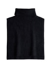 Plastron tricoté femme, col montant, fausse encolure chaude, accessoire hiver, cache - cou maille douce, style sobre et confortable, modèle Gise - Plastron - Noir