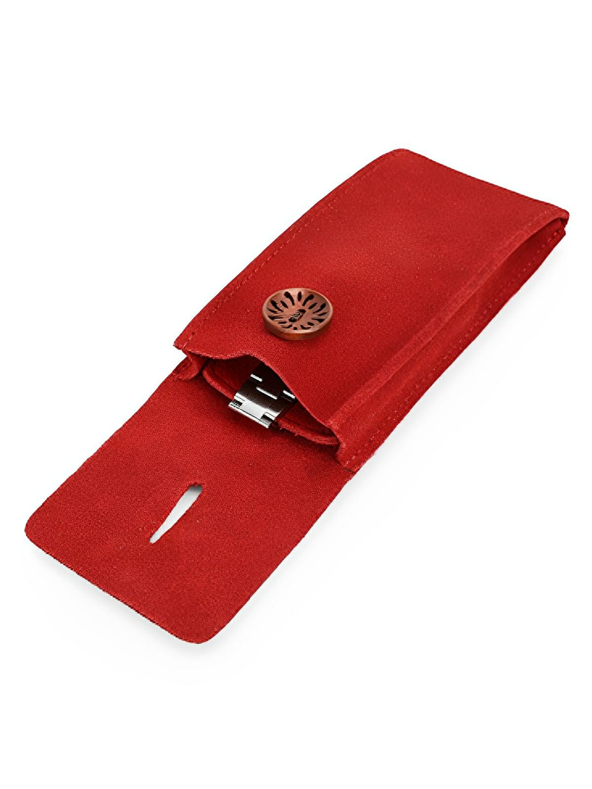 Pochette à montres, en cuir, rangement idéal, modèle Arsénius - Coffret - Rouge