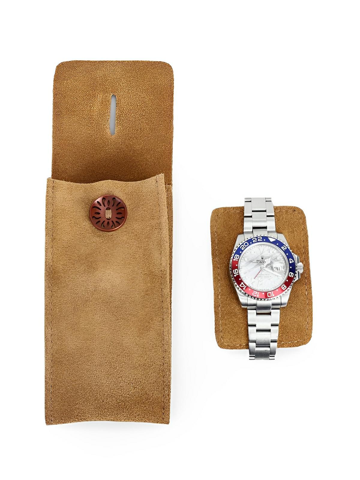 Pochette à montres, en cuir, rangement idéal, modèle Arsénius - Coffret - Marron