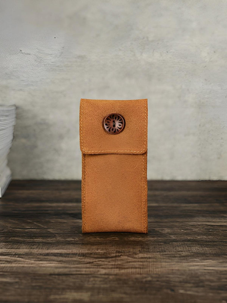 Pochette à montres, en cuir, rangement idéal, modèle Arsénius - Coffret - Camel