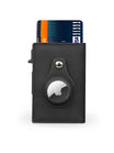 Porte - cartes compact en cuir, RFID sécurisé, support AirTag, porte - cartes automatique, modèle Quentin - Porte - feuille - Noir