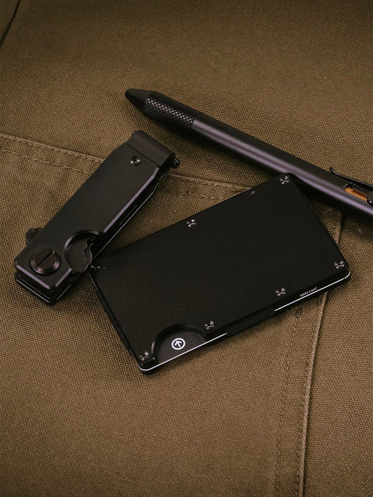 Porte - cartes rigide homme, ultra mince, RFID sécurisé, en aluminium, design moderne, grande capacité, modèle Stan - Porte - feuille - Gris