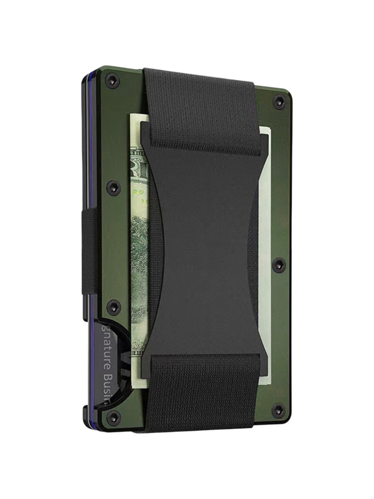 Porte - cartes rigide homme, ultra mince, RFID sécurisé, en aluminium, design moderne, grande capacité, modèle Stan - Porte - feuille - Kaki