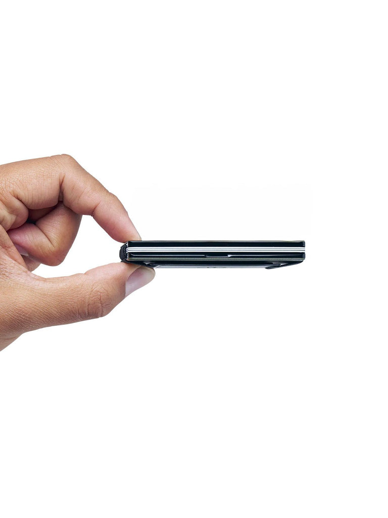 Porte - cartes rigide homme, ultra mince, RFID sécurisé, en aluminium, design moderne, grande capacité, modèle Stan - Porte - feuille - Gris