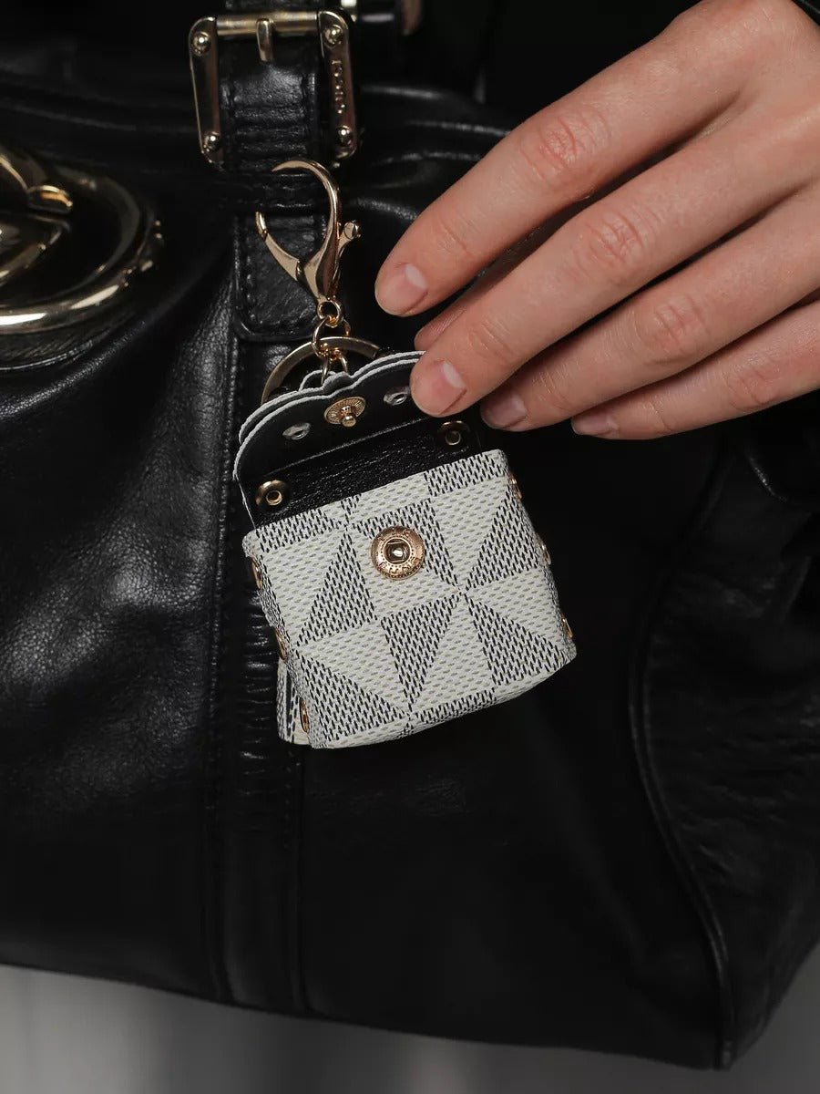 Porte - clés hibou, mini sac fantaisie, bijou de sac original, breloque tendance, accessoire sac à main, modèle Boubou - Blanc