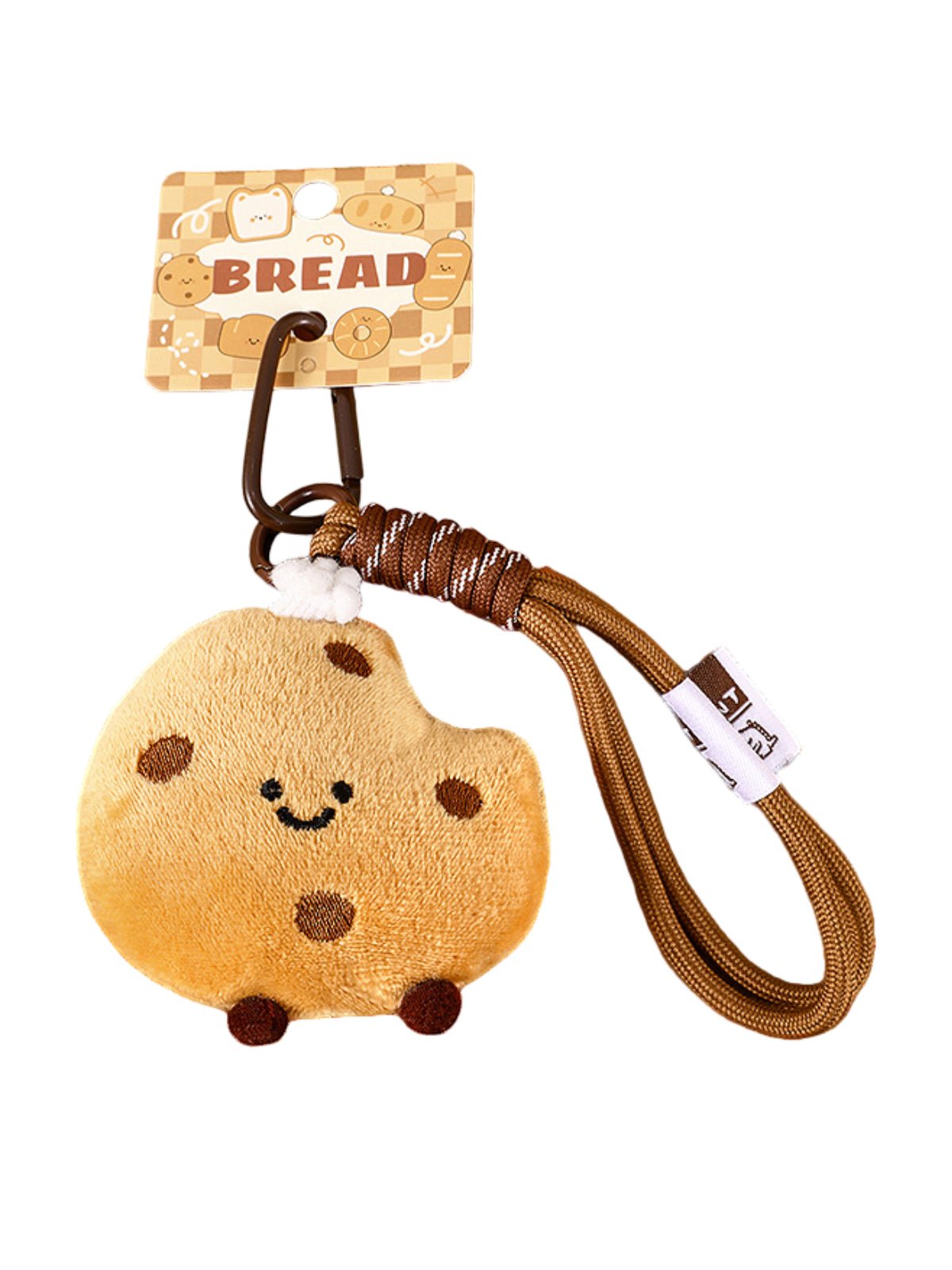 Porte - clés peluche, bijou de sac cookie, mini accessoire kawaii, décoration sac à dos, idée cadeau mignonne, modèle Cooka - Bijoux de sac - Marron