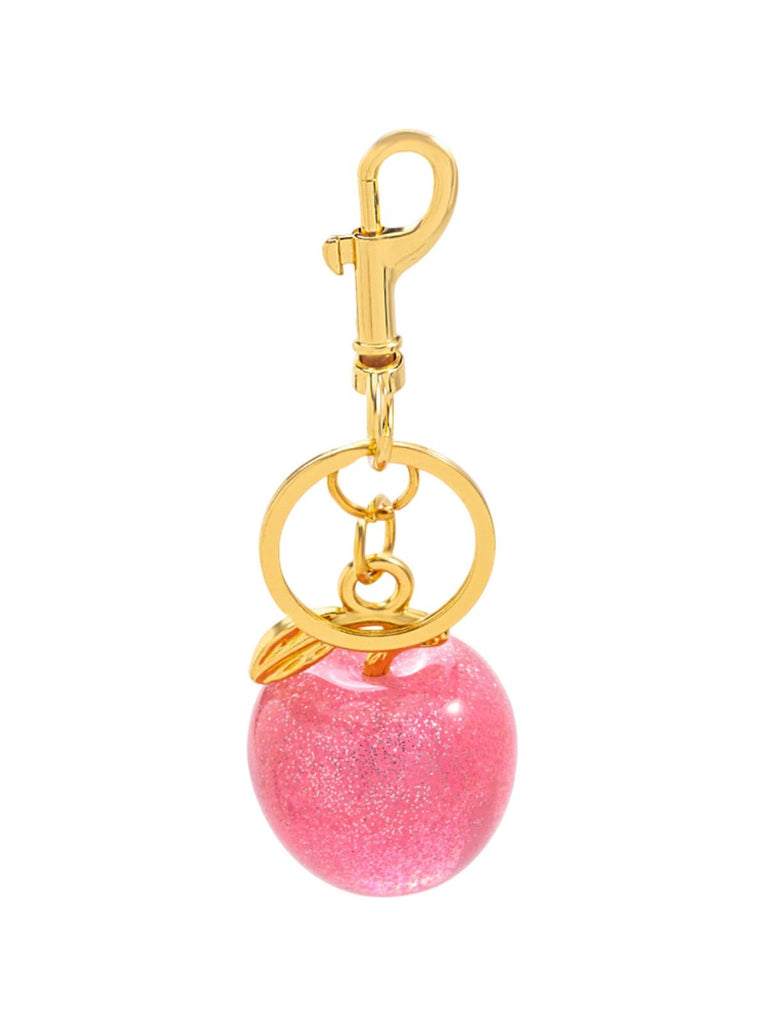 Porte - clés pomme rouge, bijou de sac, breloque brillante, accessoire tendance, pendentif sac, modèle Adèle - Rose