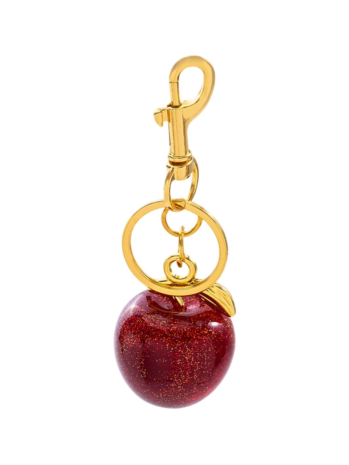 Porte - clés pomme rouge, bijou de sac, breloque brillante, accessoire tendance, pendentif sac, modèle Adèle - Rouge