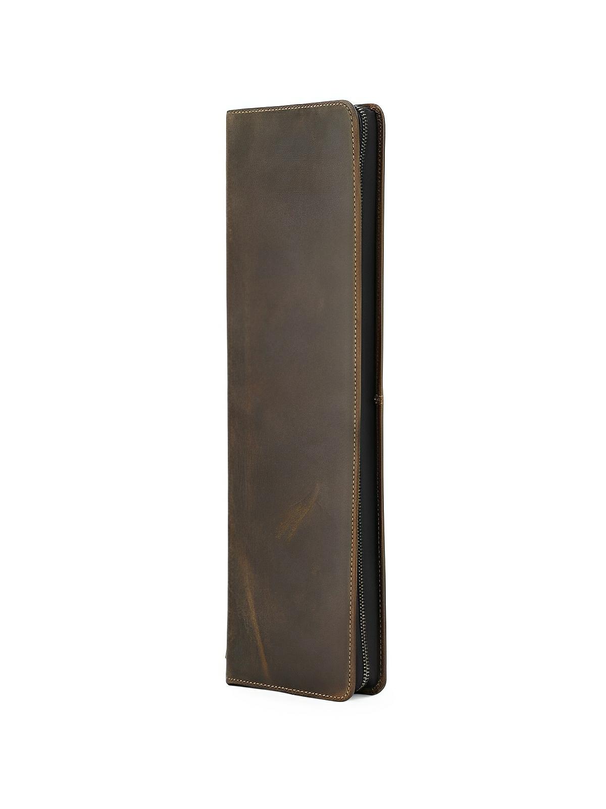 Porte cravate, en cuir, style rétro, modèle Fulgence - Coffret - Café