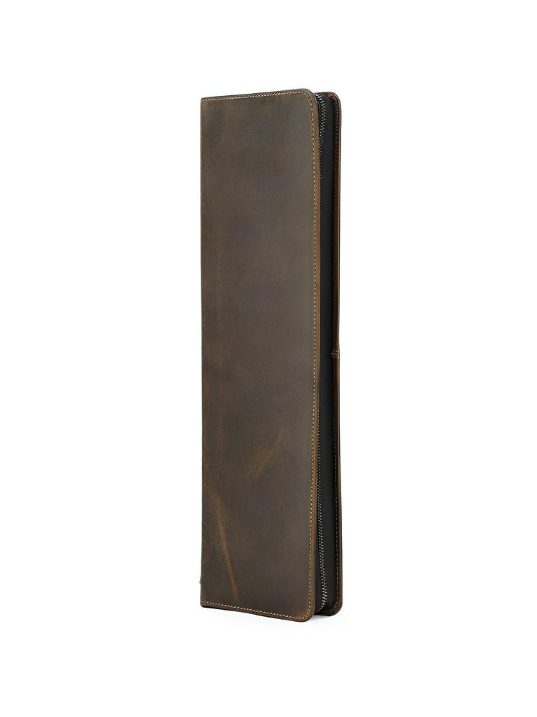 Porte cravate, en cuir, style rétro, modèle Fulgence - Coffret - Café