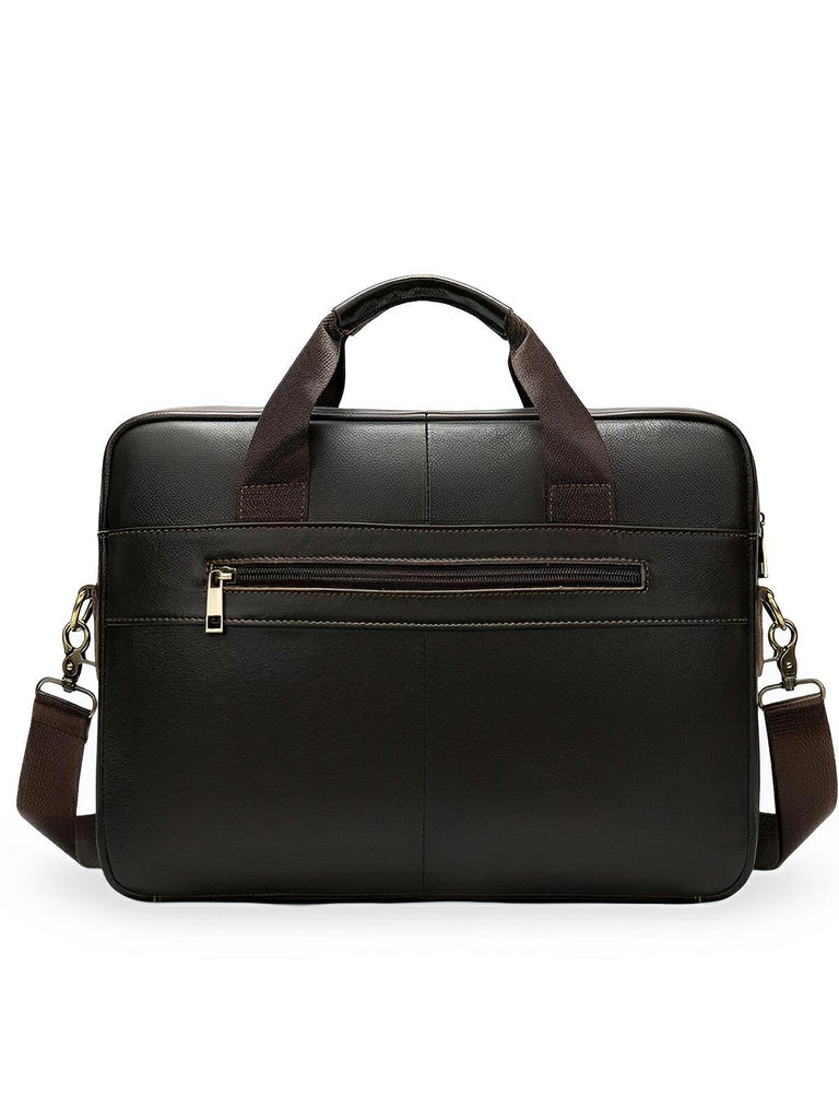 Porte - Document en Cuir, pour homme en cuir véritable, bandoulière réglable, style business, grande capacité, modèle Éric - Porte - document - Marron
