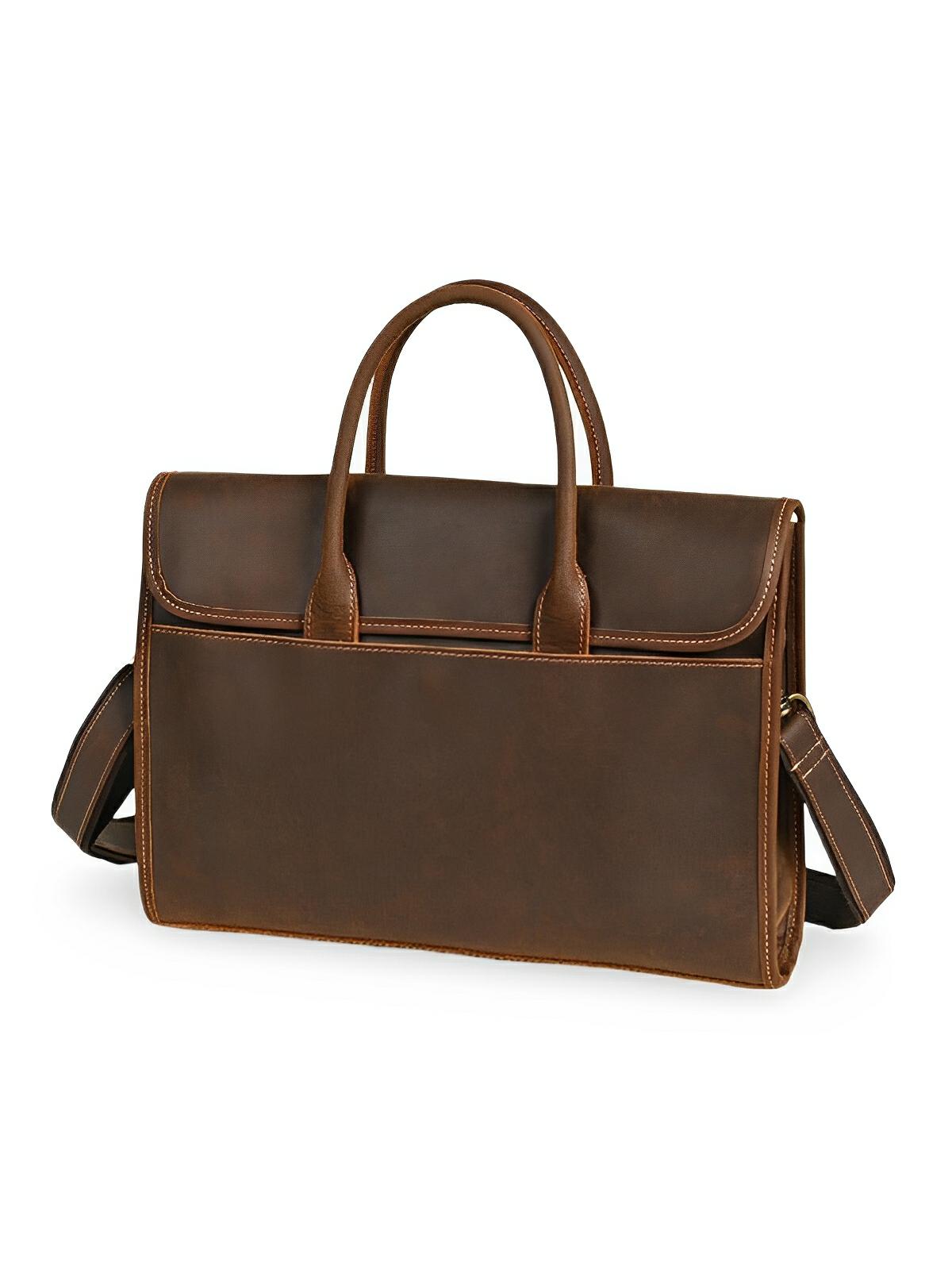 Porte - document en cuir, pour homme, format sac à main avec bandoulière, modèle Odilon - Porte - document - Marron