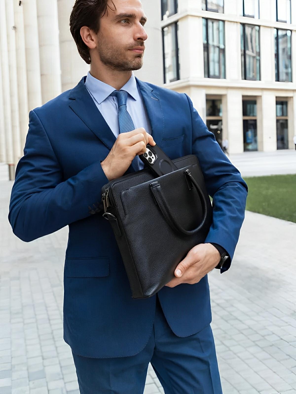 Porte - document en cuir, pour l'homme d'affaires, déperlant, modèle Clotaire - Porte - document - Noir