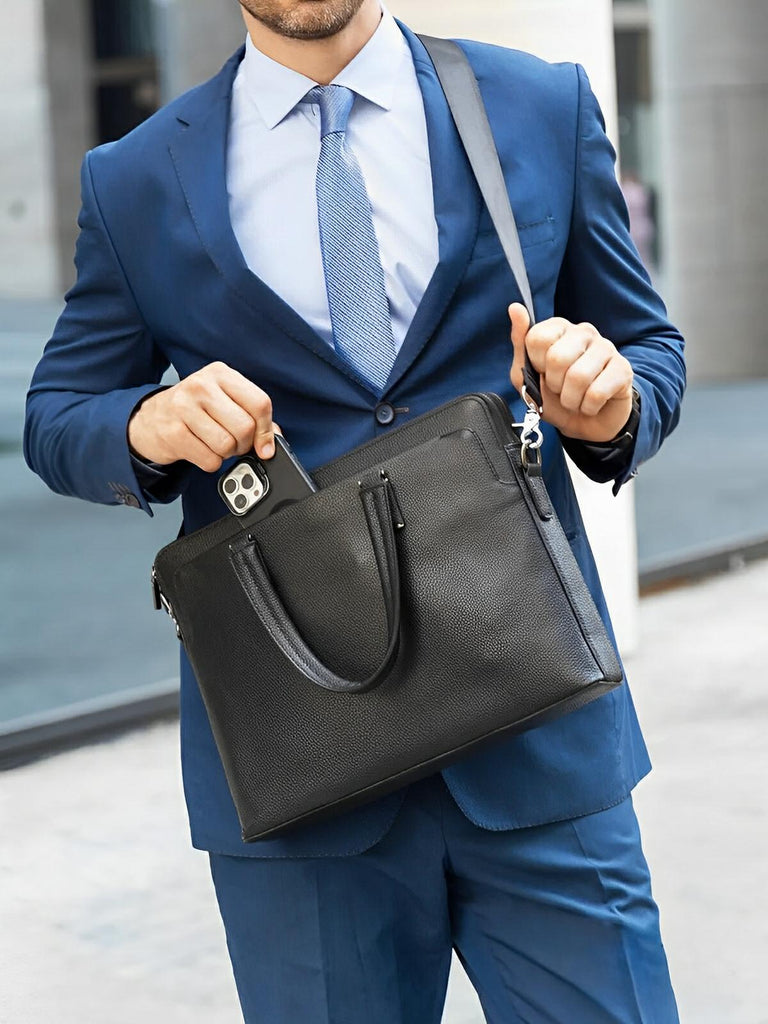 Porte - document en cuir, pour l'homme d'affaires, déperlant, modèle Clotaire - Porte - document - Noir