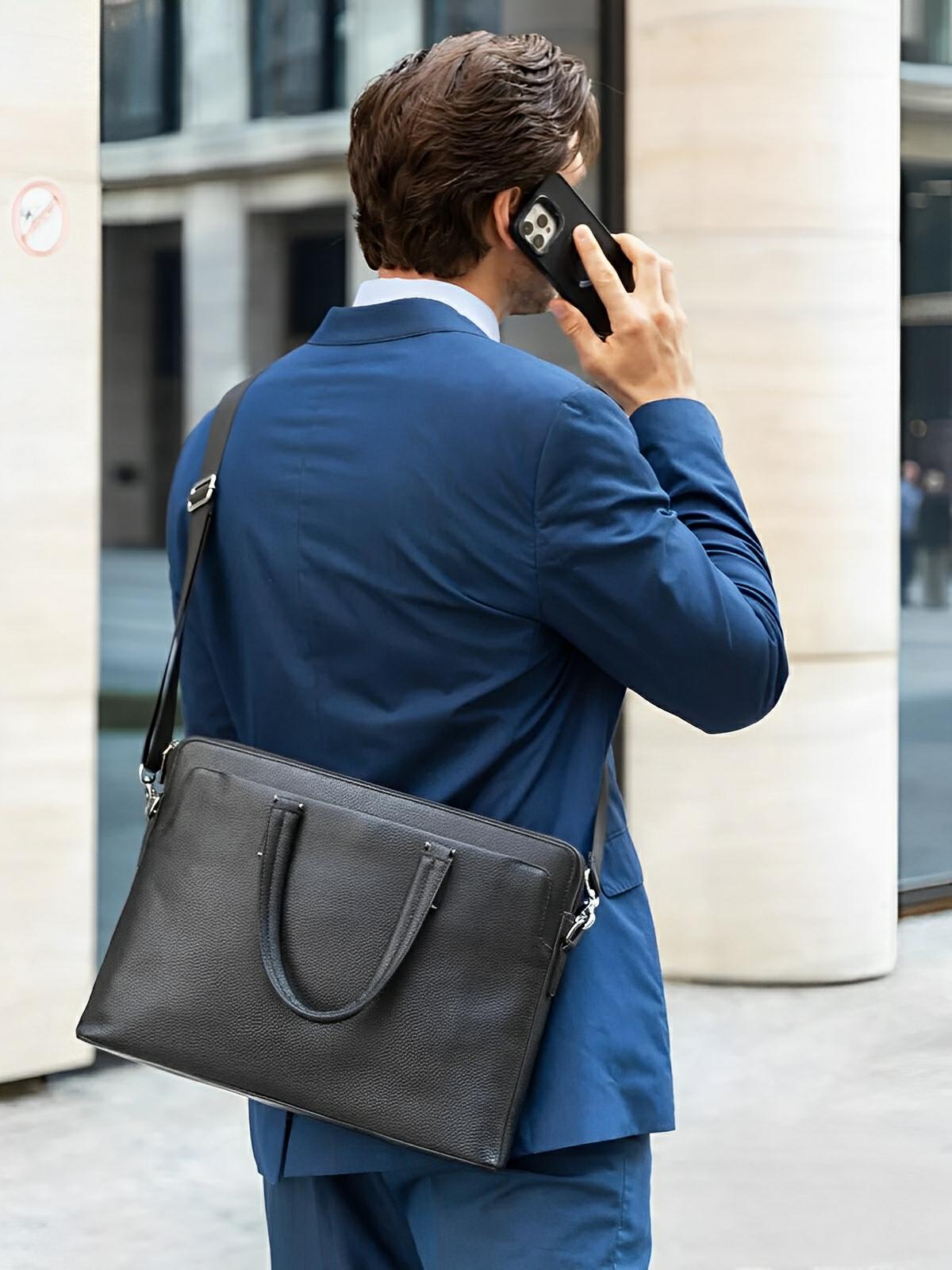 Porte - document en cuir, pour l'homme d'affaires, déperlant, modèle Clotaire - Porte - document - Noir