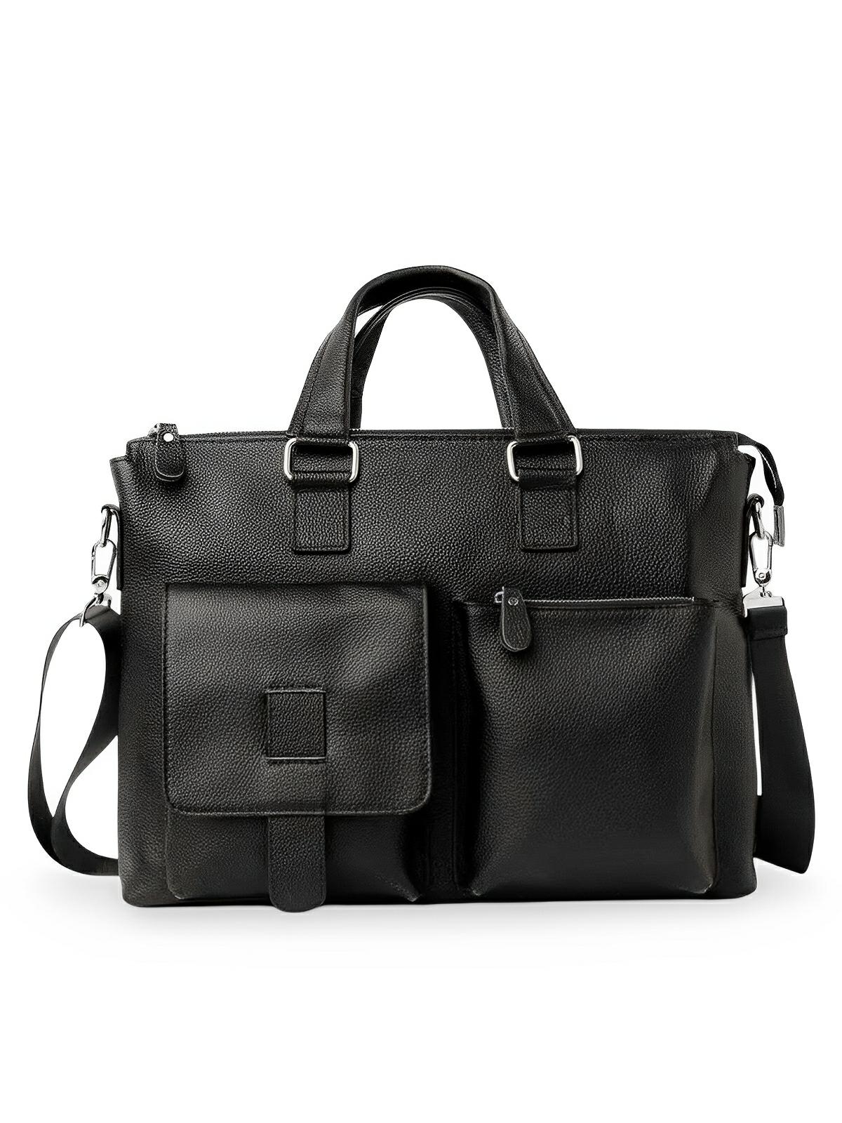 Porte - Document en Cuir, sac d'affaires, pour une parfaite organisation de ses biens, modèle Seb - Porte - document - Noir