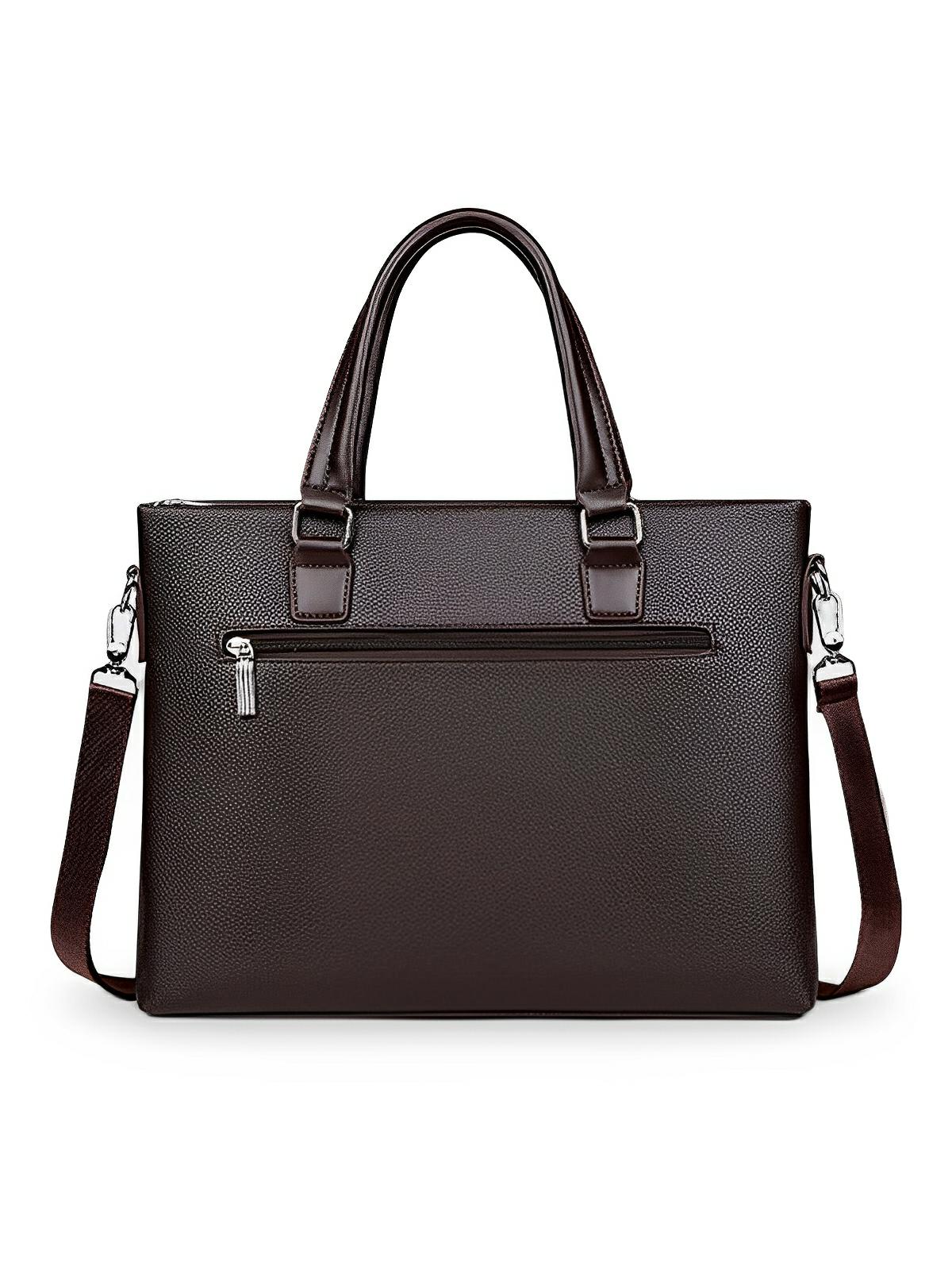 Porte - document en simili vegan, inspiration sacoche d'affaires, modèle Léodagan - Porte - document - Marron