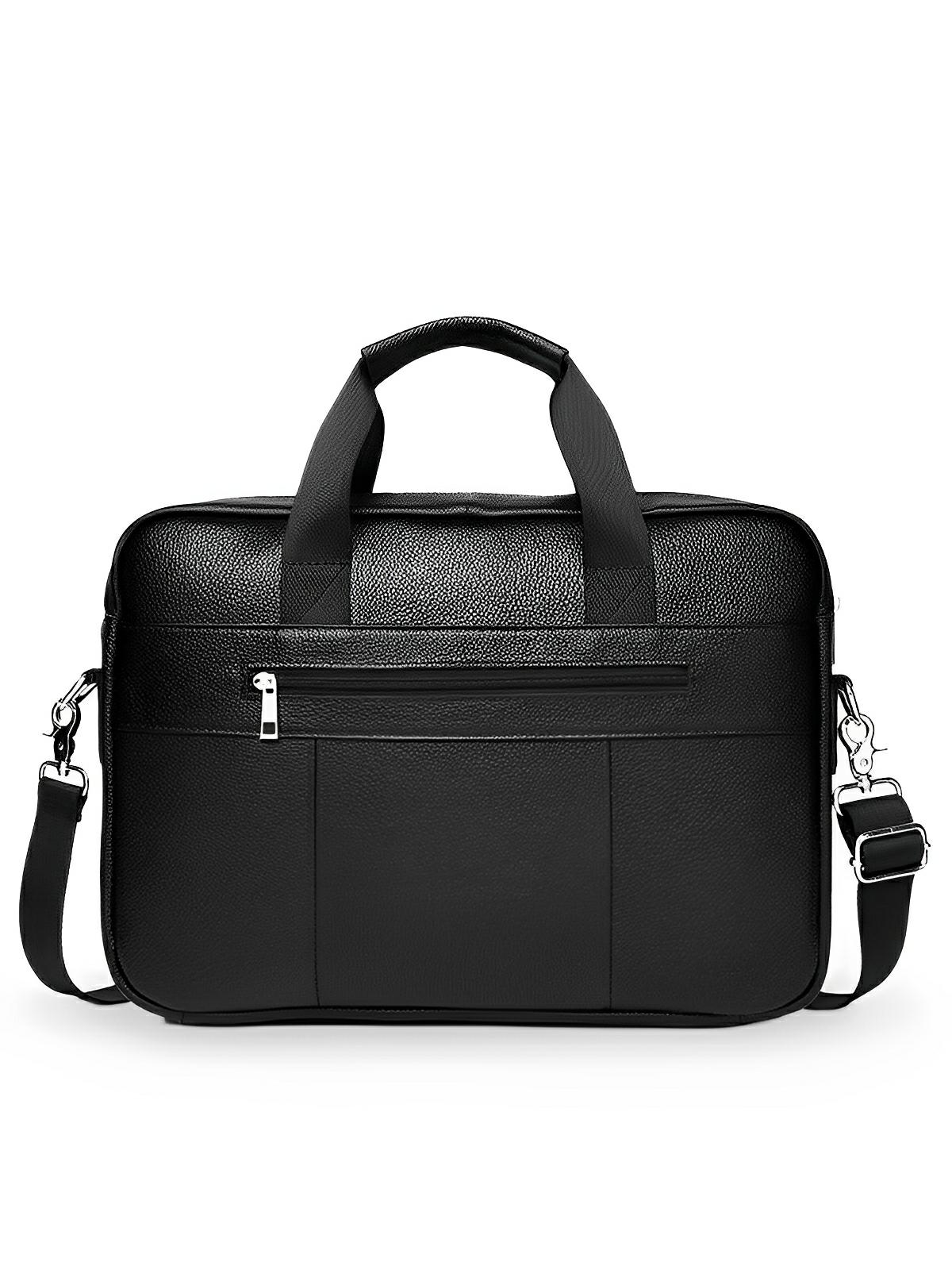 Porte - documents en cuir, grand format, bandoulière amovible, business et bureau, modèle Mathieu - Porte - document - Noir