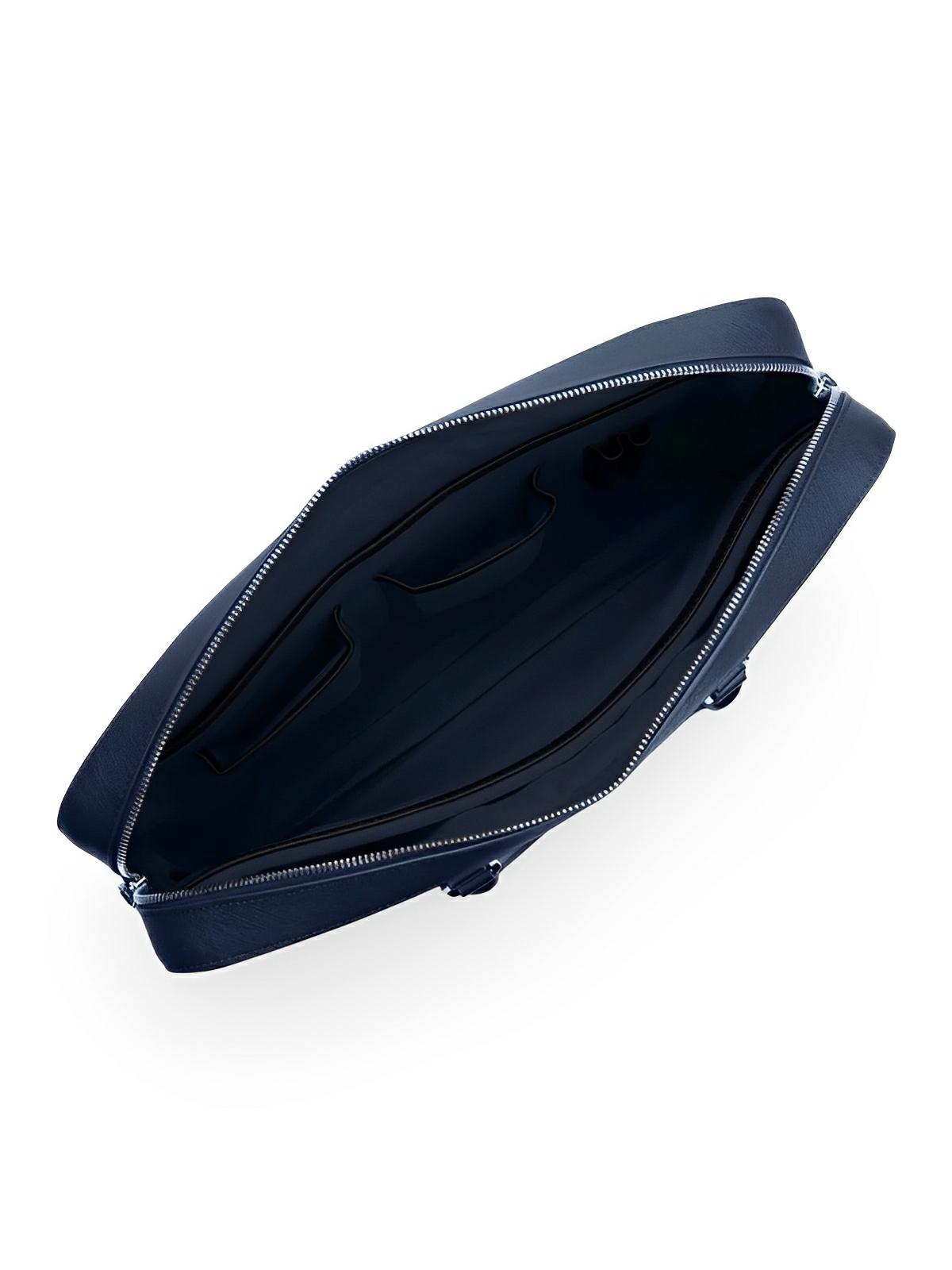 Porte - documents homme, grand format, bandoulière réglable, compartiment ordinateur 16", design imperméable, poches multiples, modèle Charles - Porte - document - Bleu