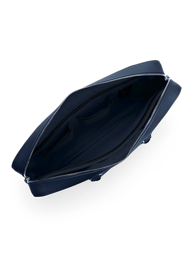 Porte - documents homme, grand format, bandoulière réglable, compartiment ordinateur 16", design imperméable, poches multiples, modèle Charles - Porte - document - Bleu