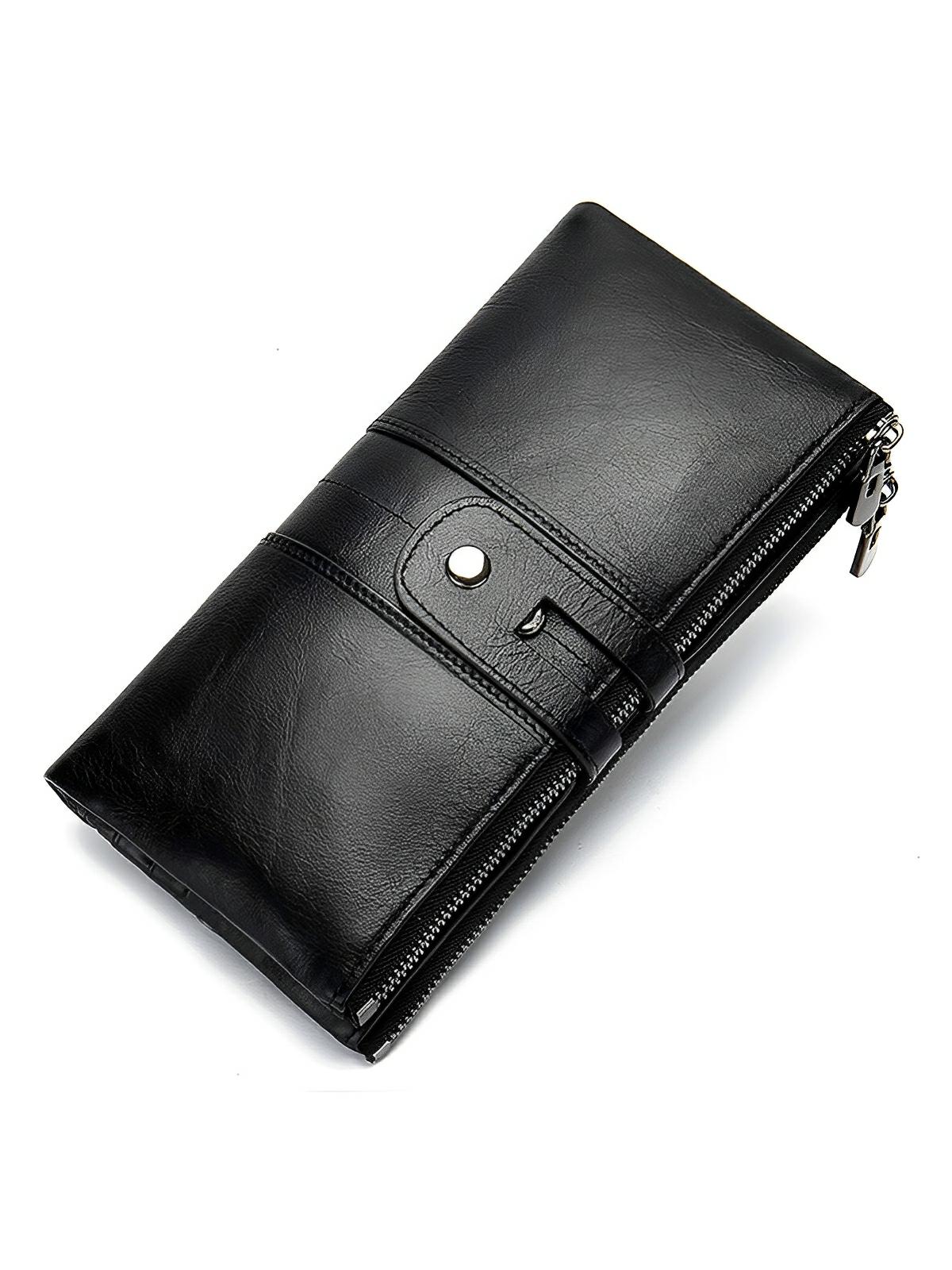 Portefeuille en cuir, format long, RFID, modèle Godefroy - Porte - feuille - Noir