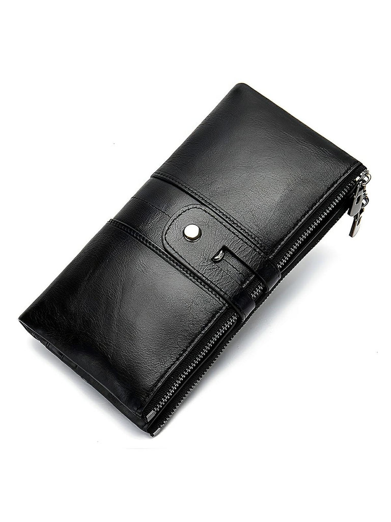 Portefeuille en cuir, format long, RFID, modèle Godefroy - Porte - feuille - Noir