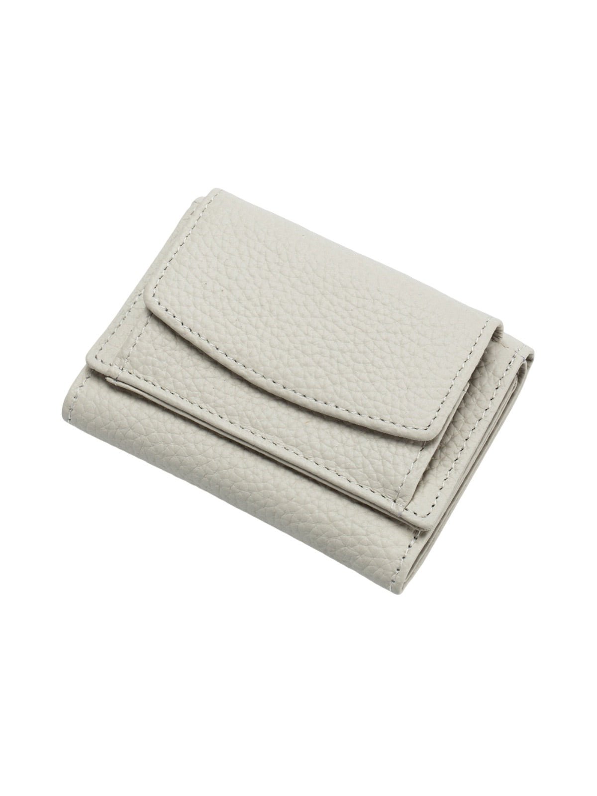 Portefeuille femme compact cuir grainé, protection RFID, porte - cartes pratique, format mini, porte - monnaie intégré, modèle Nadine - Porte - feuille - Blanc