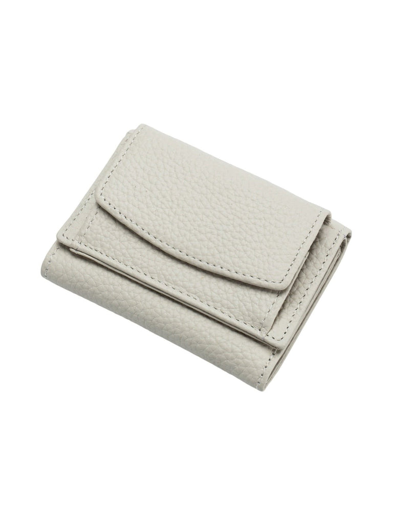 Portefeuille femme compact cuir grainé, protection RFID, porte - cartes pratique, format mini, porte - monnaie intégré, modèle Nadine - Porte - feuille - Blanc