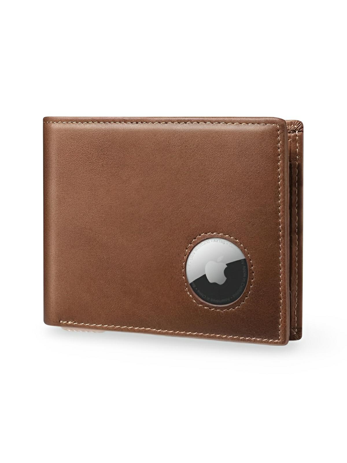 Portefeuille homme cuir avec emplacement AirTag, RFID, grande capacité, design compact, modèle Albator - Porte - feuille - Marron