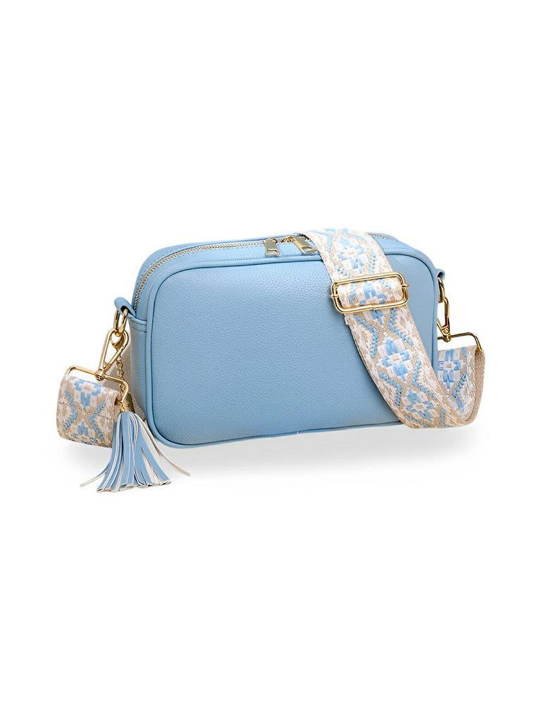 Sac à bandoulière femme, petit format, simili vegan grainé, tendance, idéal quotidien, Annie - Sac Bandoulière - Bleu