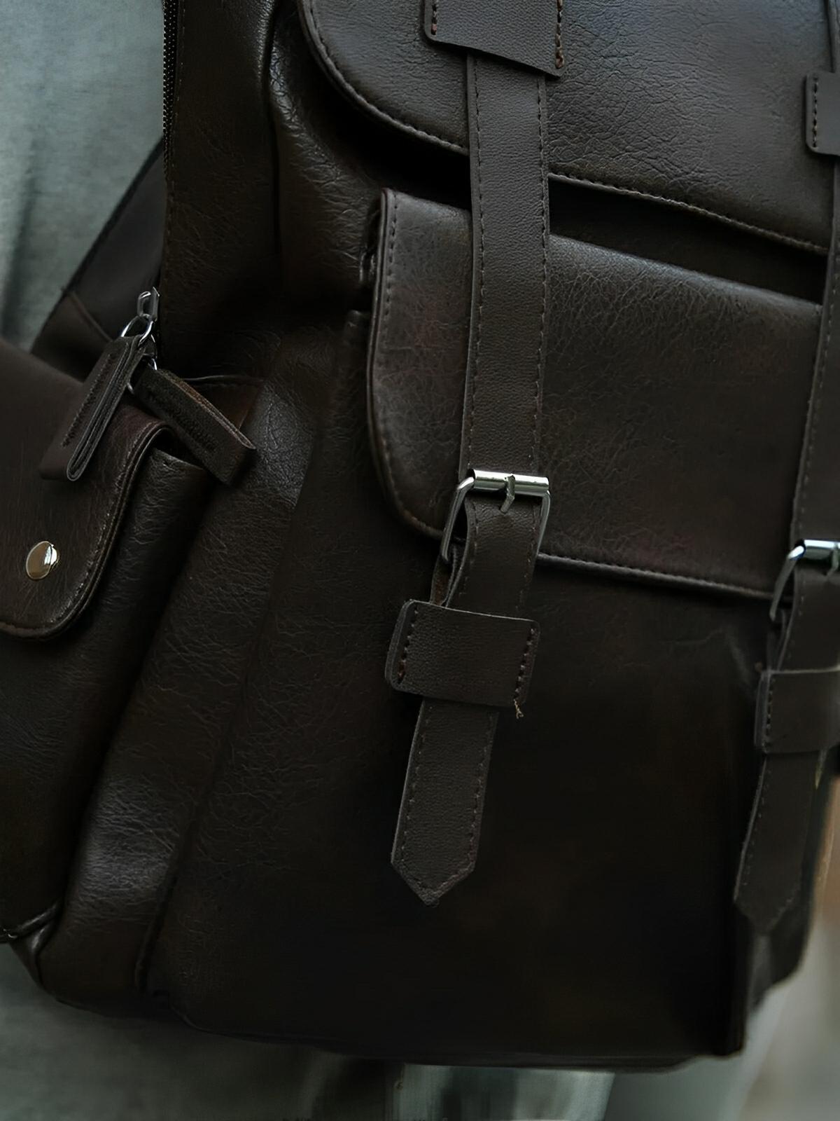 Sac à dos à grande capacité, pour la vie quotidienne, au design moderne, modèle Ludovic - Sac à dos - Café