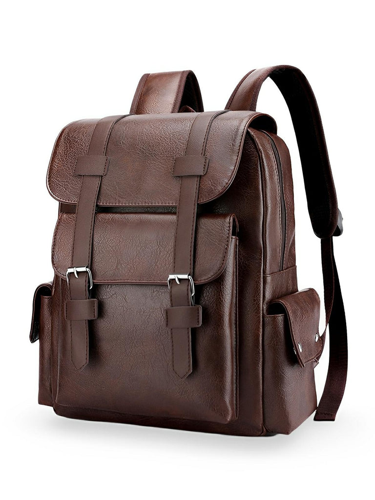 Sac à dos à grande capacité, pour la vie quotidienne, au design moderne, modèle Ludovic - Sac à dos - Café