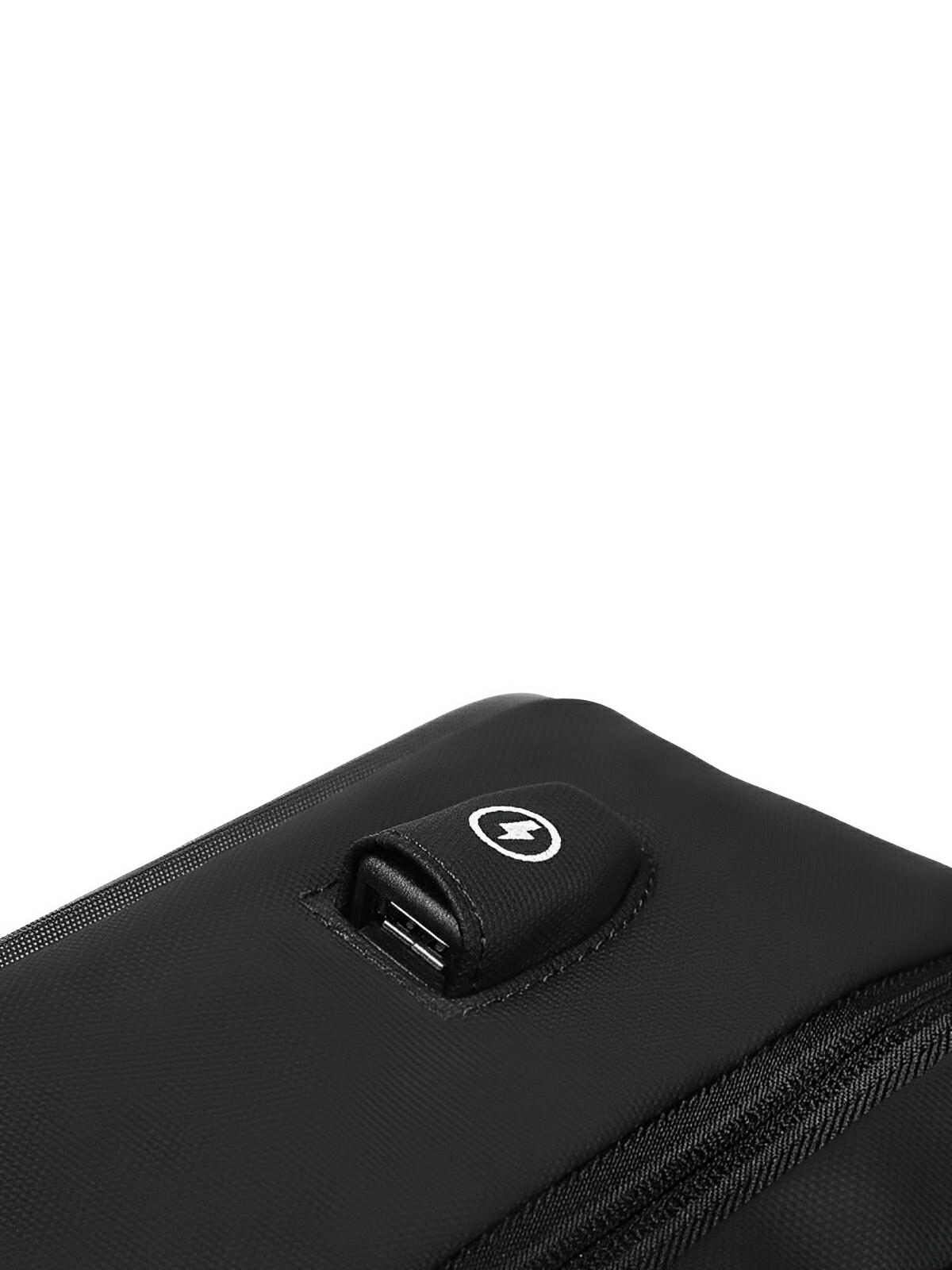 Sac à dos antivol, business et voyage, capacité extensible, avec port USB et compartiment ordinateur 15,6", résistant à l'eau, modèle Alior - Sac à dos - Noir