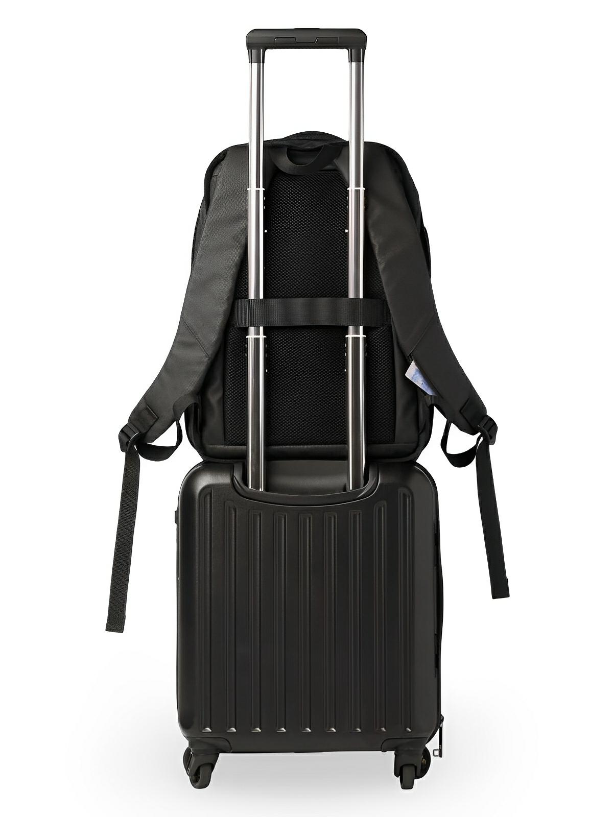 Sac à dos antivol, business et voyage, capacité extensible, avec port USB et compartiment ordinateur 15,6", résistant à l'eau, modèle Alior - Sac à dos - Noir