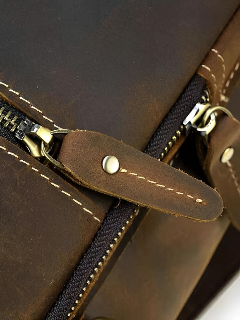 Sac à dos cuir, à nombreuses poches, pour un usage quotidien, modèle Rosaire - Sac à dos - Marron