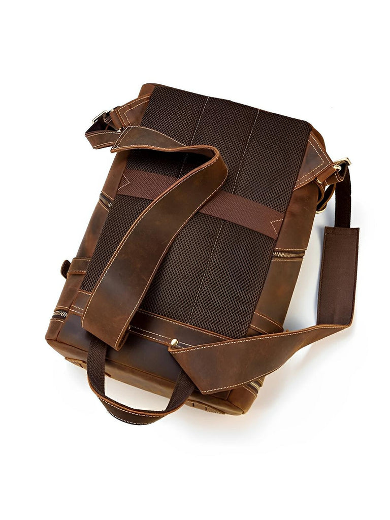 Sac à dos cuir, à nombreuses poches, pour un usage quotidien, modèle Rosaire - Sac à dos - Marron