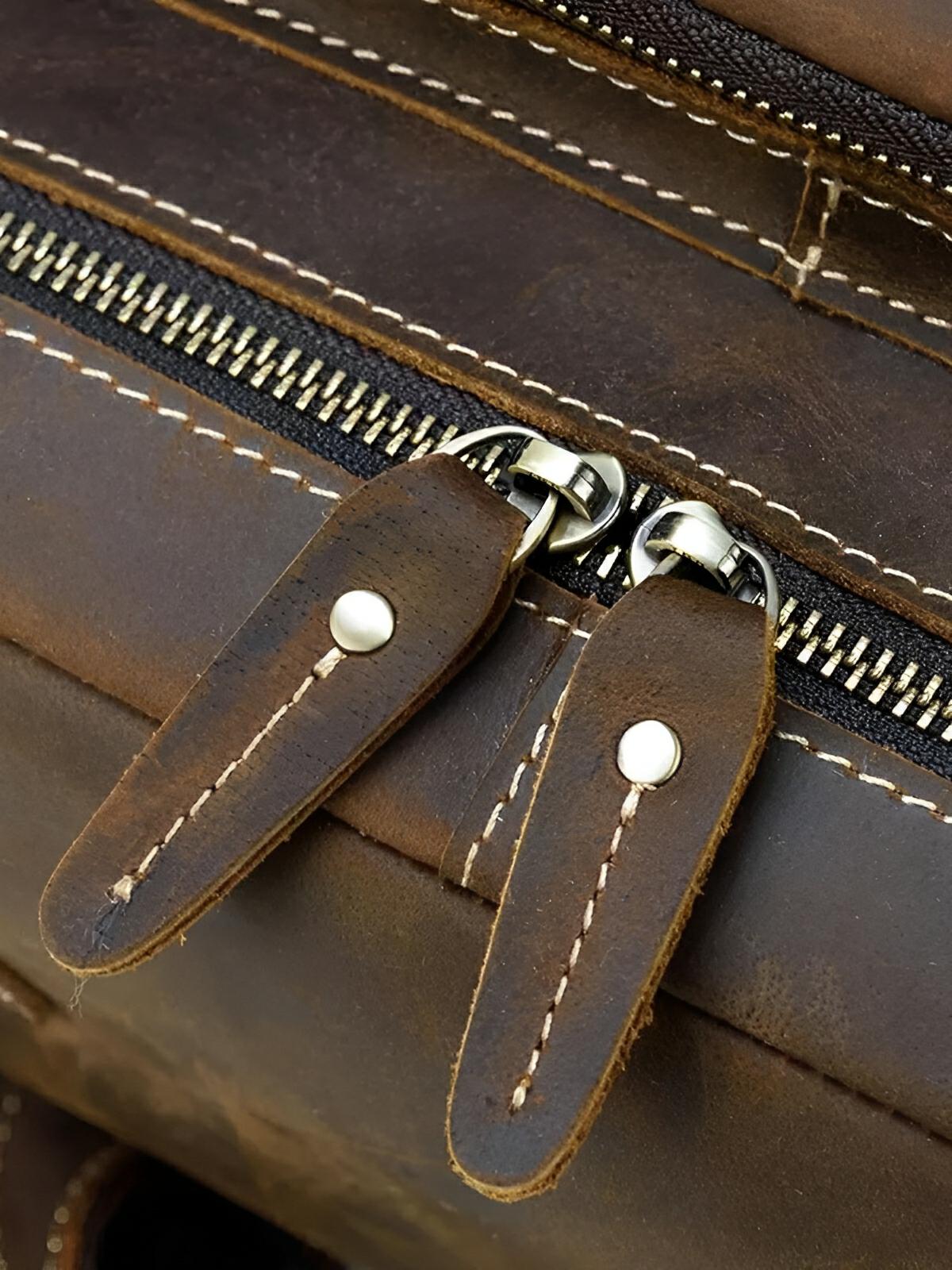 Sac à dos cuir, à nombreuses poches, pour un usage quotidien, modèle Rosaire - Sac à dos - Marron