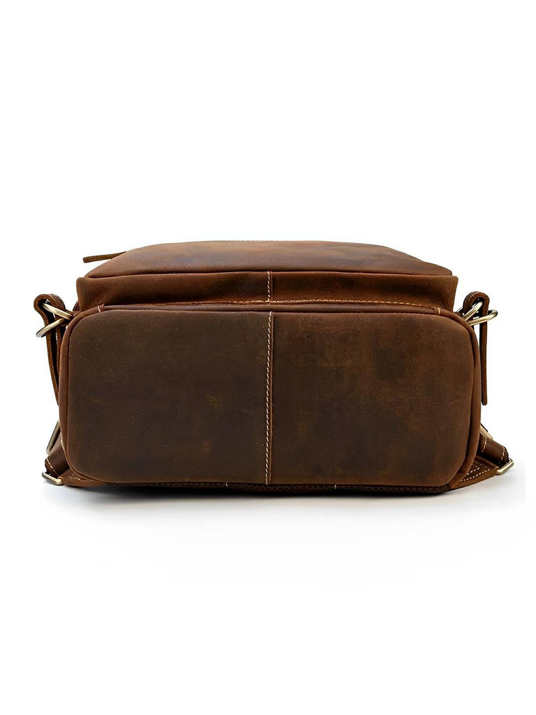 Sac à dos cuir, à nombreuses poches, pour un usage quotidien, modèle Rosaire - Sac à dos - Marron