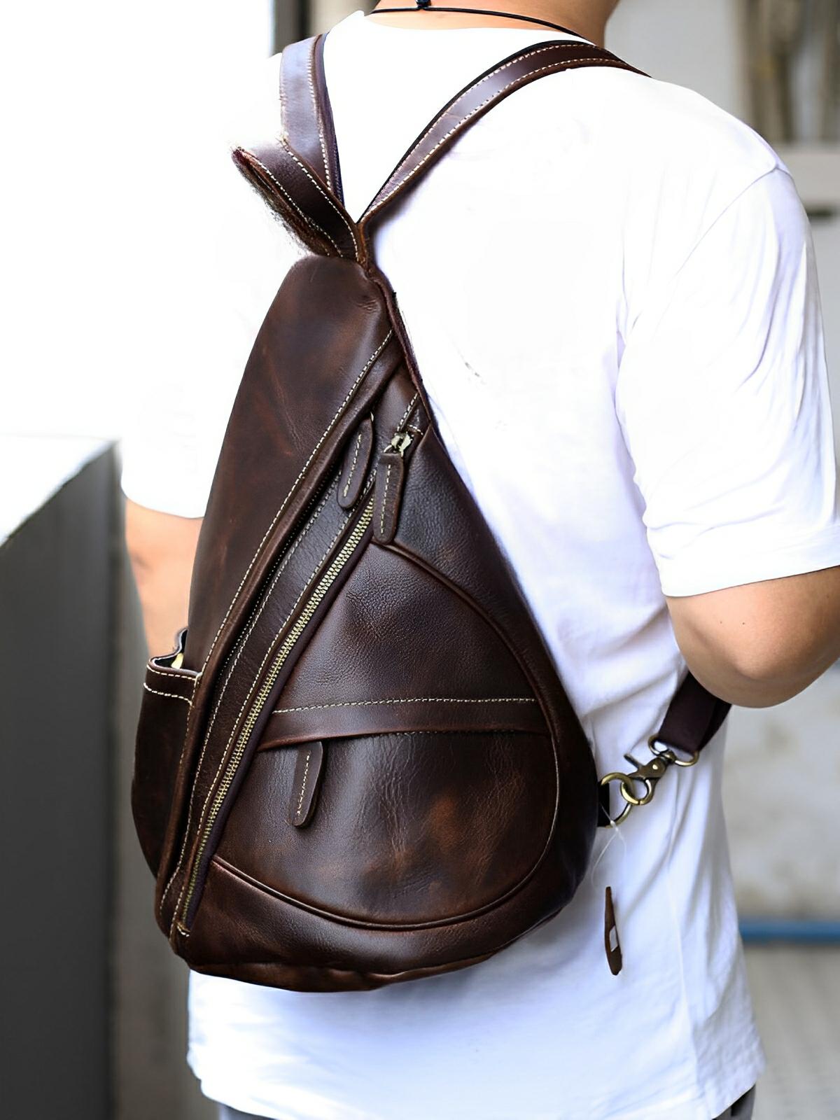 Sac à dos cuir, adaptable pour toutes situations, vintage, modèle Rémi - Sac à dos - Café