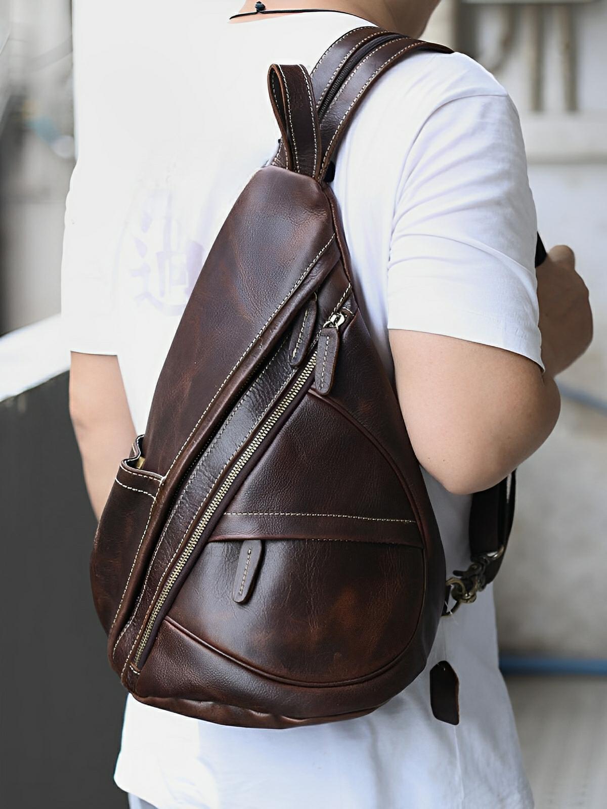 Sac à dos cuir, adaptable pour toutes situations, vintage, modèle Rémi - Sac à dos - Café